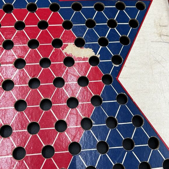 VTG Hop Ching Checkers Wood Frame Game Board J PRESSMAN Game Room Decor Wall Art - Picture 4 of 7